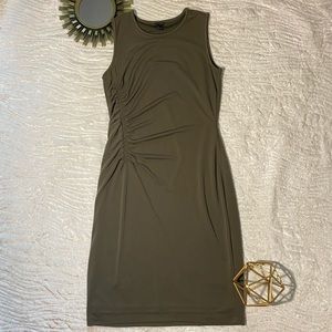 Ann Taylor Olive Green Sleeveless Dress. Size Sm